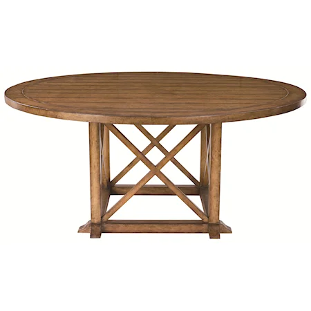 Round Dining Table with Wooden X Base